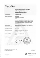 Certyfikat TUV Rheinland